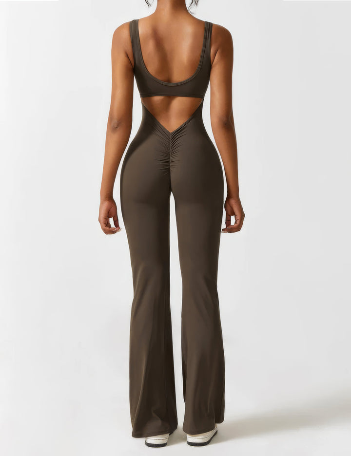 LUNA | ELEGANTE V-BACK FLARED JUMPSUIT