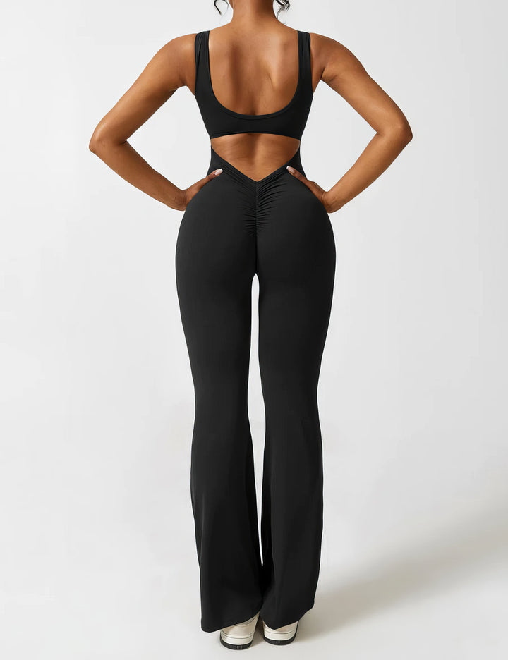 LUNA | ELEGANTE V-BACK FLARED JUMPSUIT