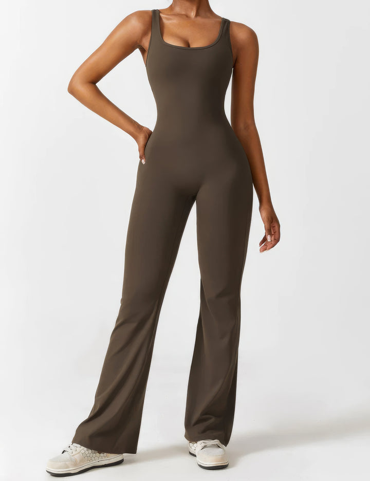 LUNA | ELEGANTE V-BACK FLARED JUMPSUIT