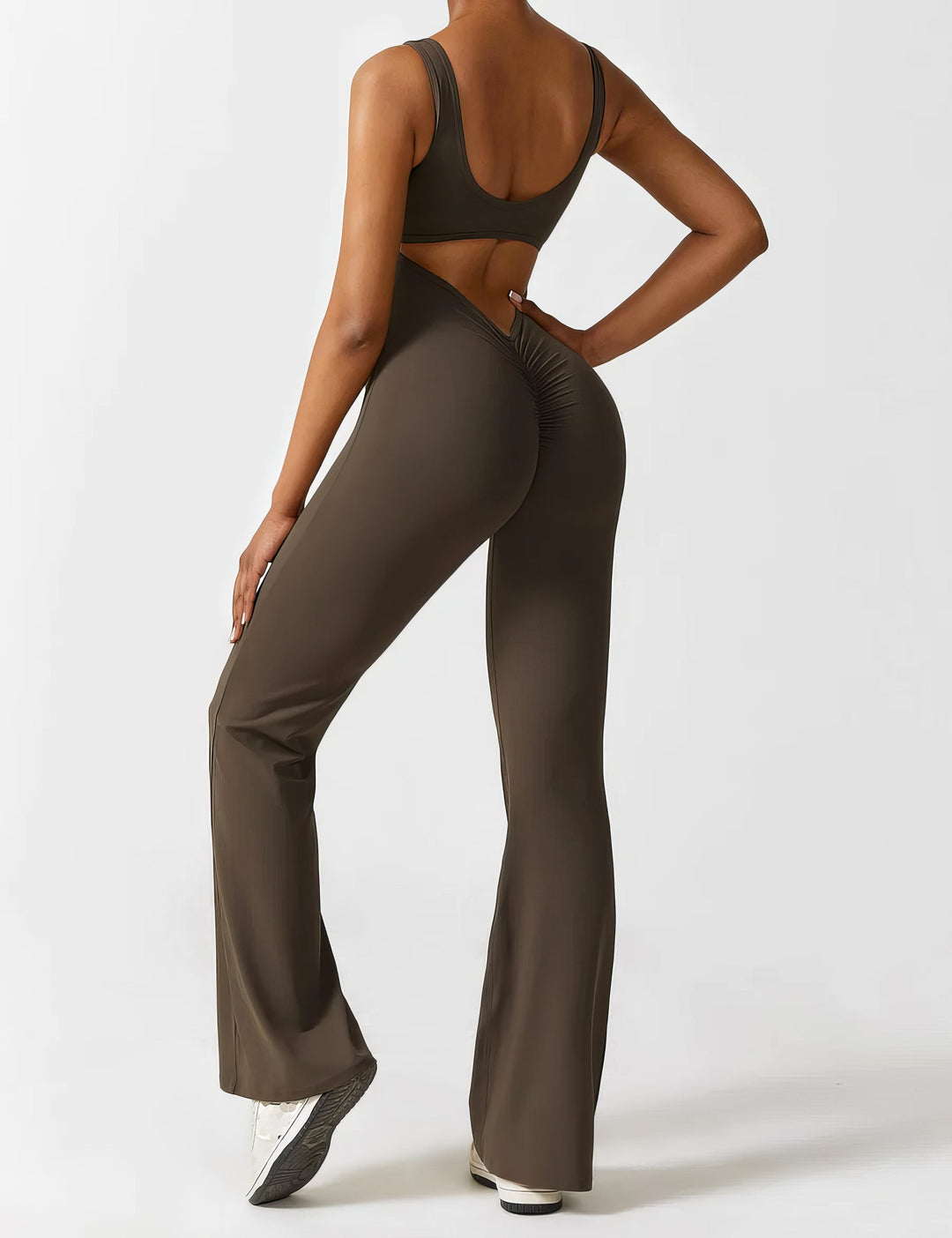 LUNA | ELEGANTE V-BACK FLARED JUMPSUIT