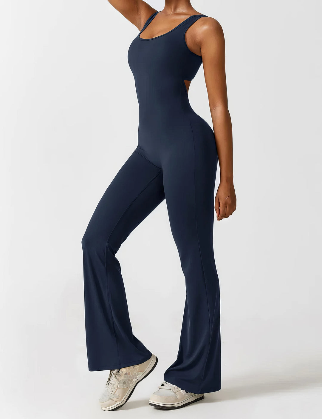 LUNA | ELEGANTE V-BACK FLARED JUMPSUIT