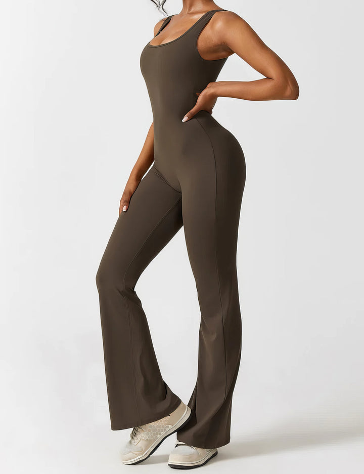 LUNA | ELEGANTE V-BACK FLARED JUMPSUIT