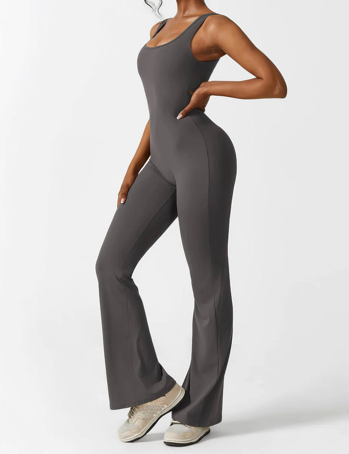 LUNA | ELEGANTE V-BACK FLARED JUMPSUIT