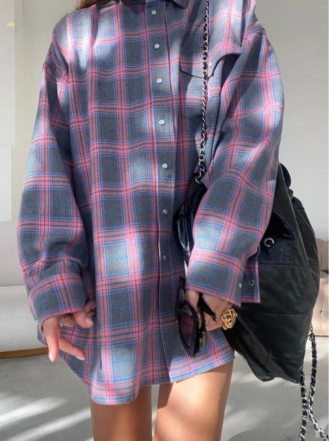 Harley - Loose Retro Plaid Lange Mouwen