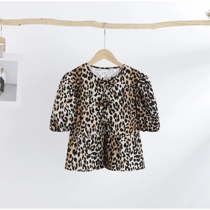 Janice - Dames Leopard top